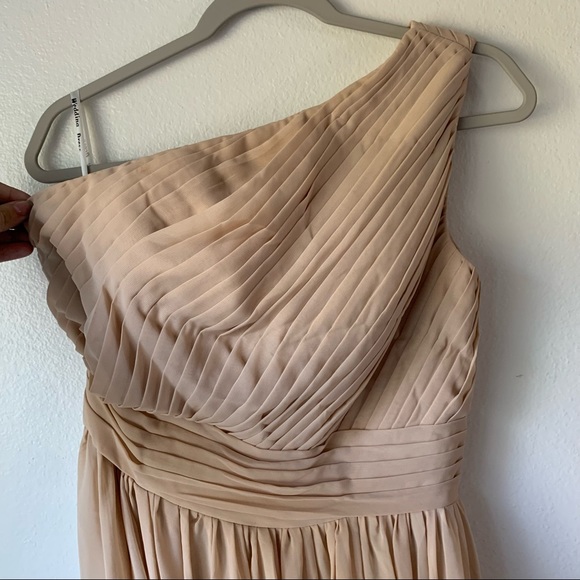 Wedding Dress - Tan - Chiffon - One Shoulder - Picture 3 of 3